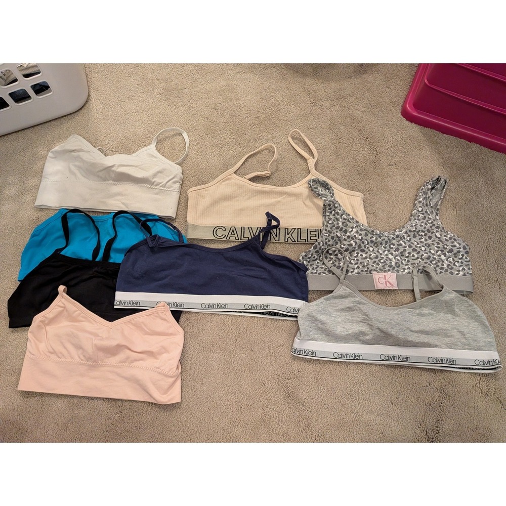 Calvin Klein Girls and nonbrand Bralette Bundle Lot 7pc Multi xl (14/16)